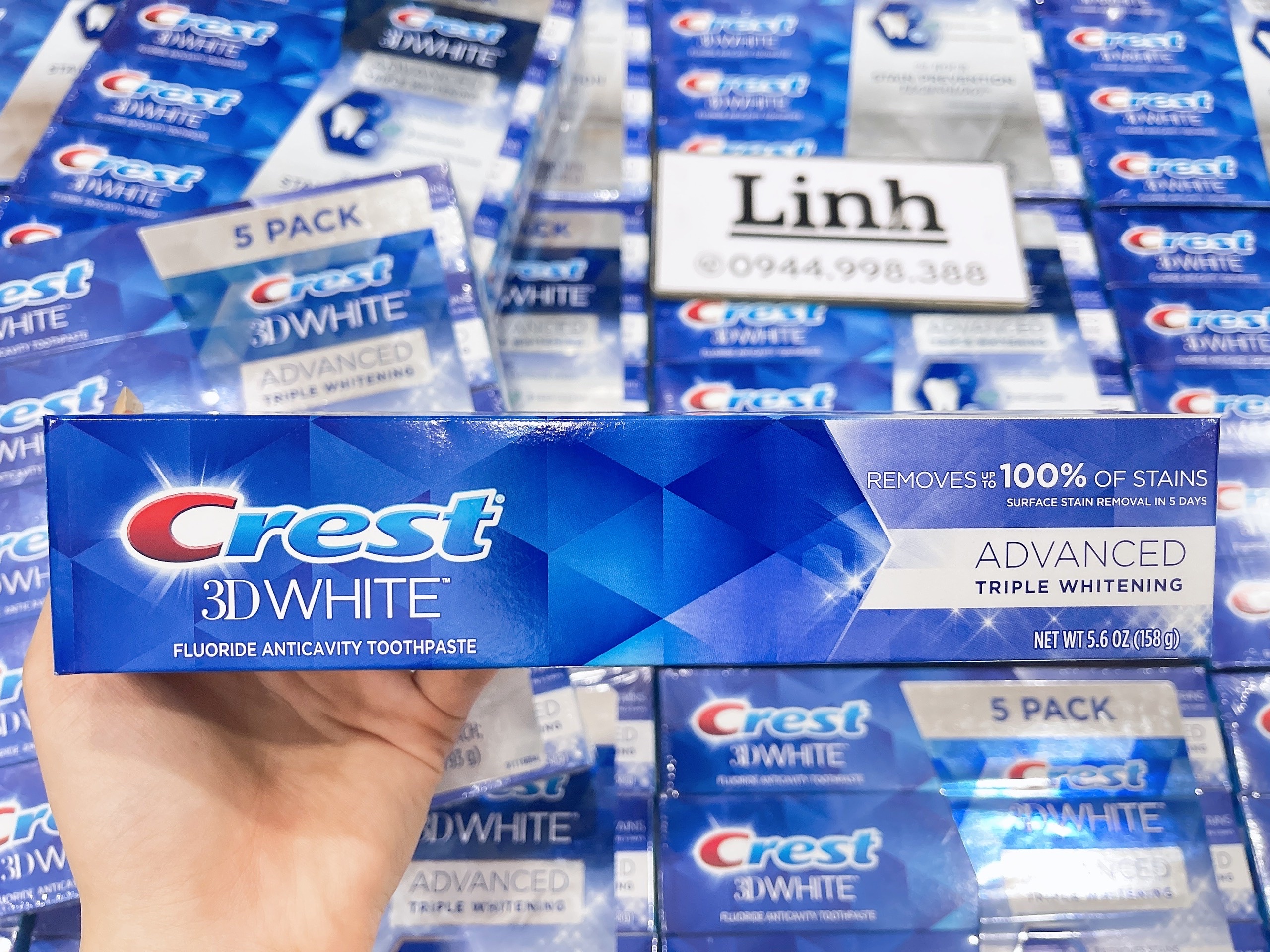 Kem Đánh Răng Crest 3D White Advanced Triple Whitening 158g