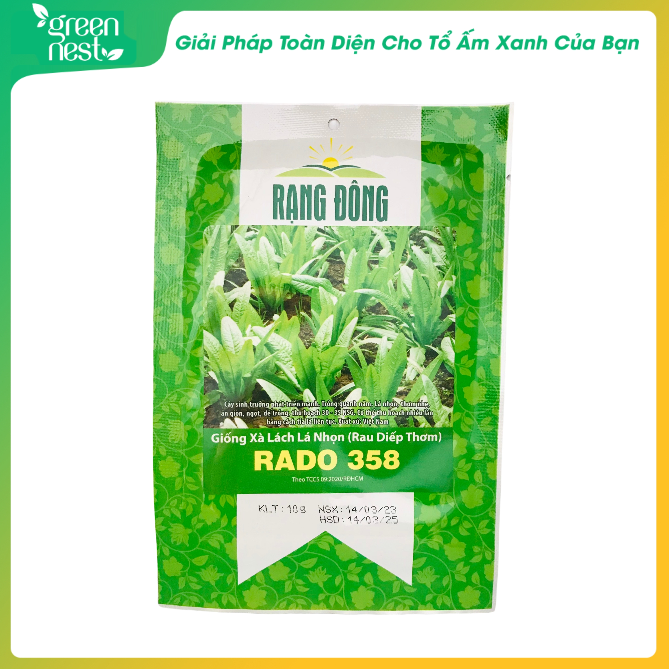 Hạt giống xà lách lá nhọn rado 358 - 10g