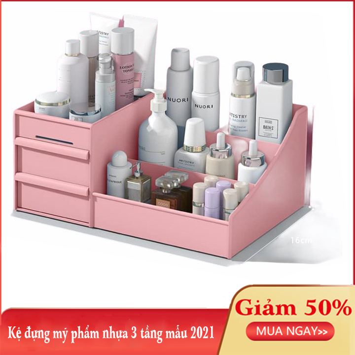 Kệ Đựng Mỹ Phẩm Size To 3 Học 3 Ngăn Kéo Mẫu Mới - Tủ Nhựa Đựng Mỹ Phẩm Cao Cấp Siêu Hot (Màu Ngẫu Nhiên)