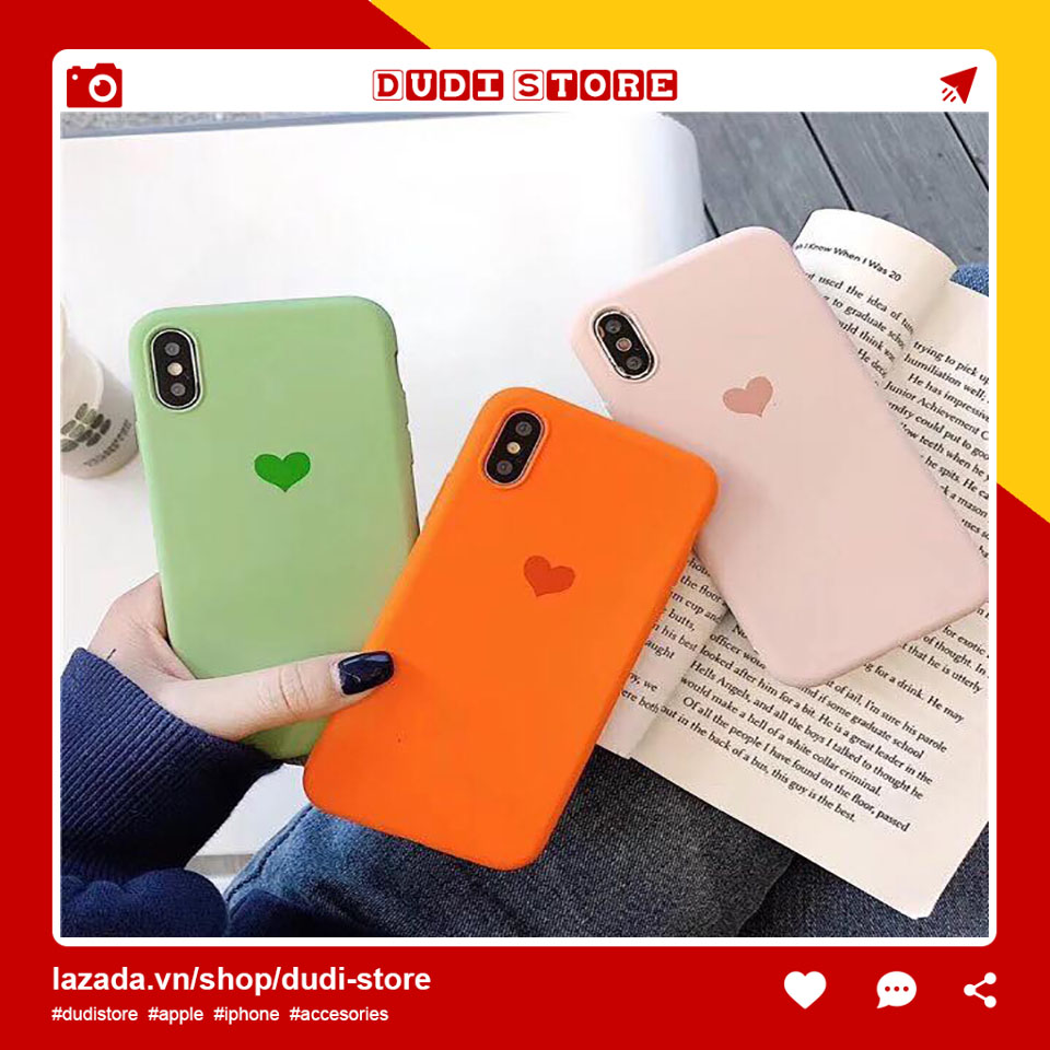 Case Ốp lưng chống bẩn hình trái tim dành cho điện thoại iphone 6 6 plus 6s 6s plus 7 7 plus 8 8 plus X Xs Xs Max Dudi Store