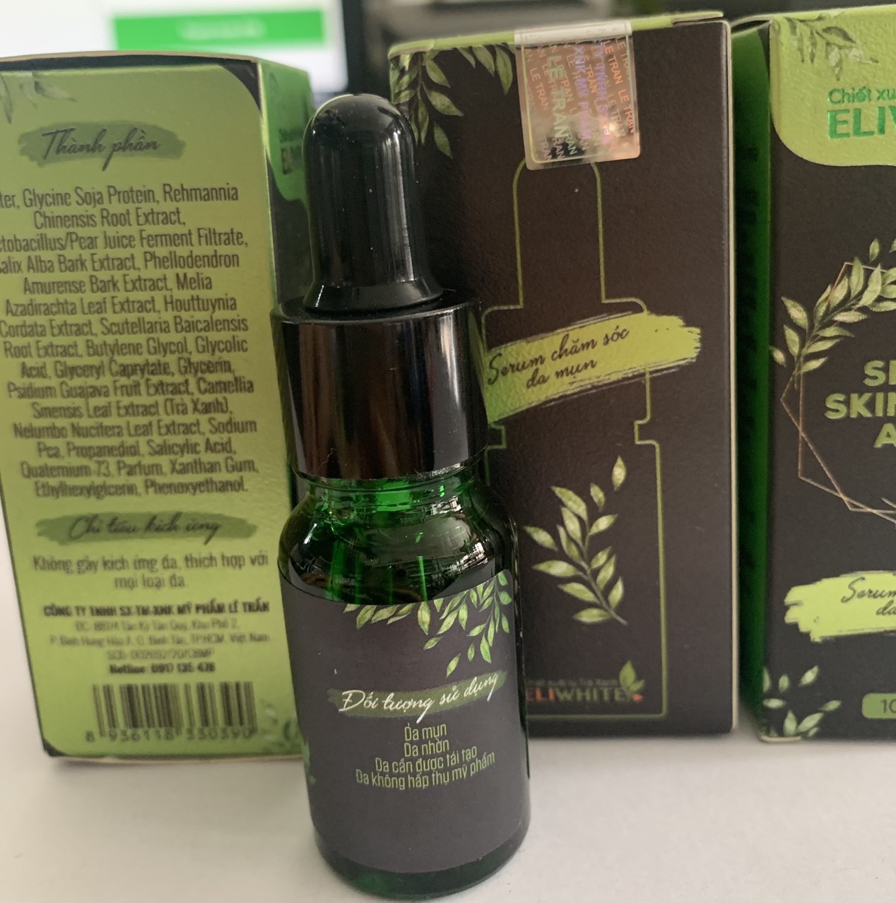 [HCM]Serum Trà xanh ELIWHITE SKIN CARE ACNE 10ml