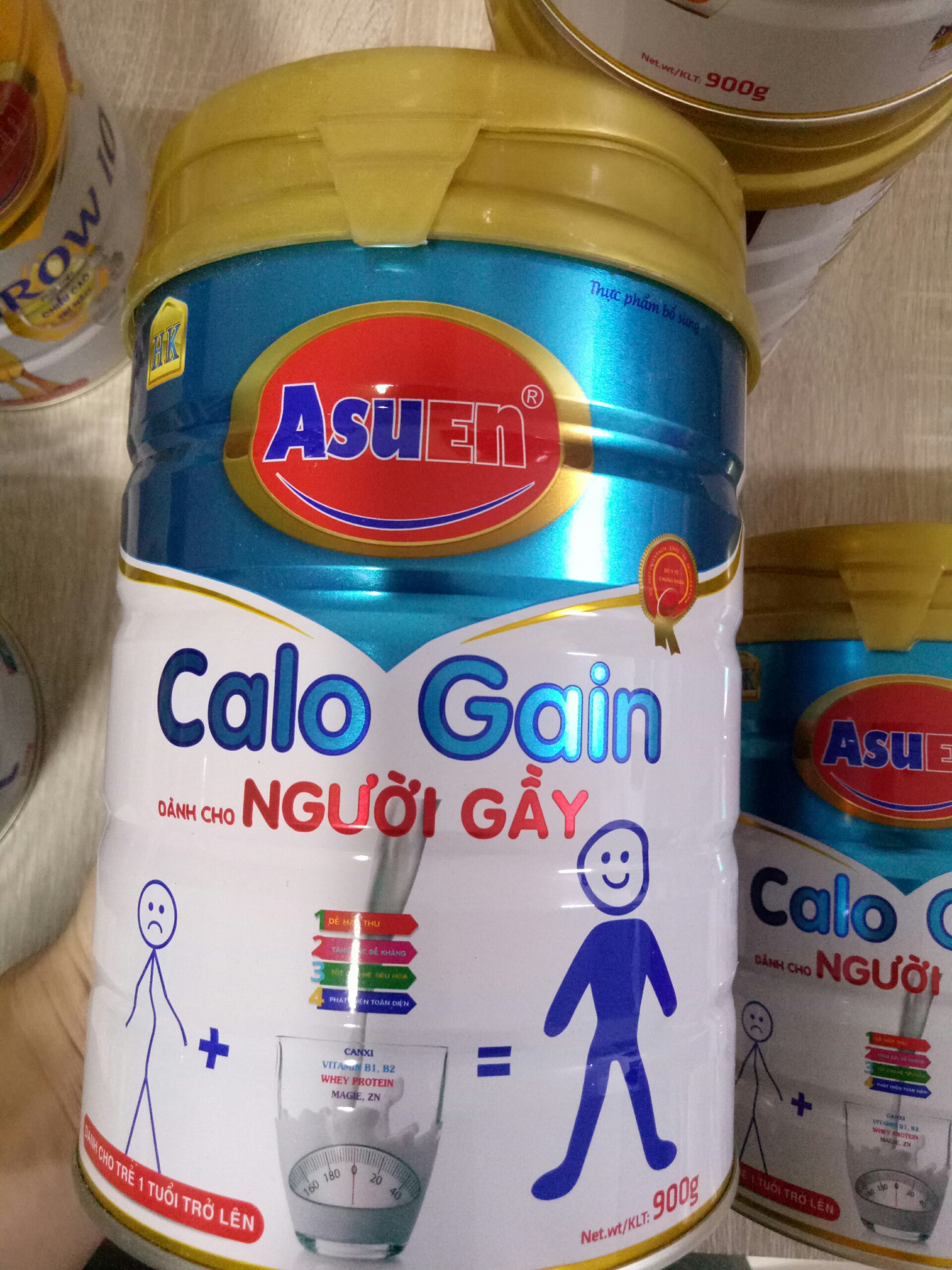 Sữa TĂNG CÂN dành cho người gầy Calo gain - Lon 900g - Sữa Asuen Calo Gain 900G Tăng Cân Cho Người Gầy