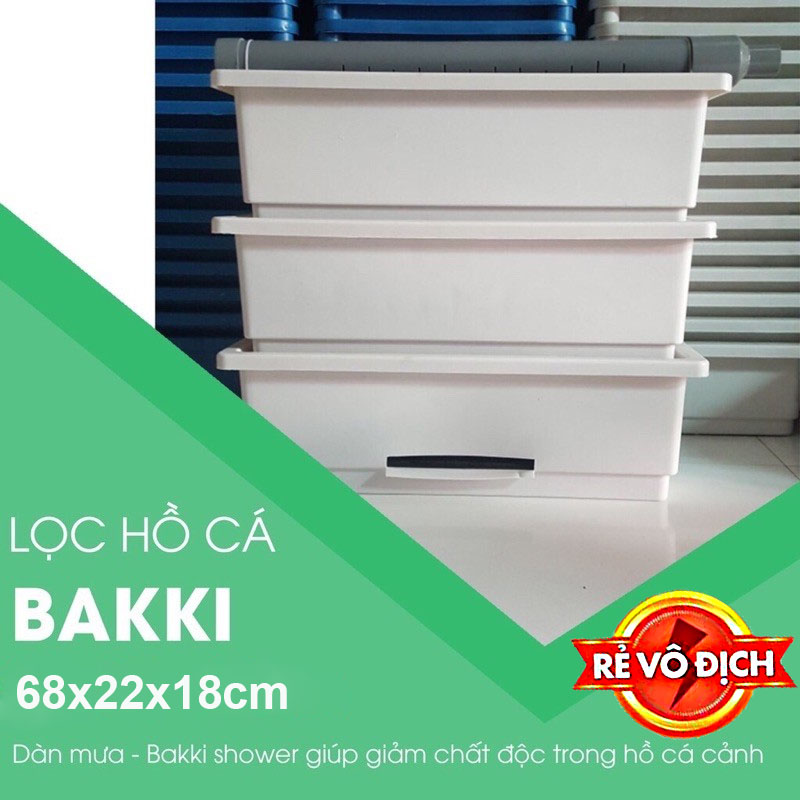 Lọc Baki kèm dàn mưa bể cá giá rẻ 3 tầng trắng 68x20x18cm