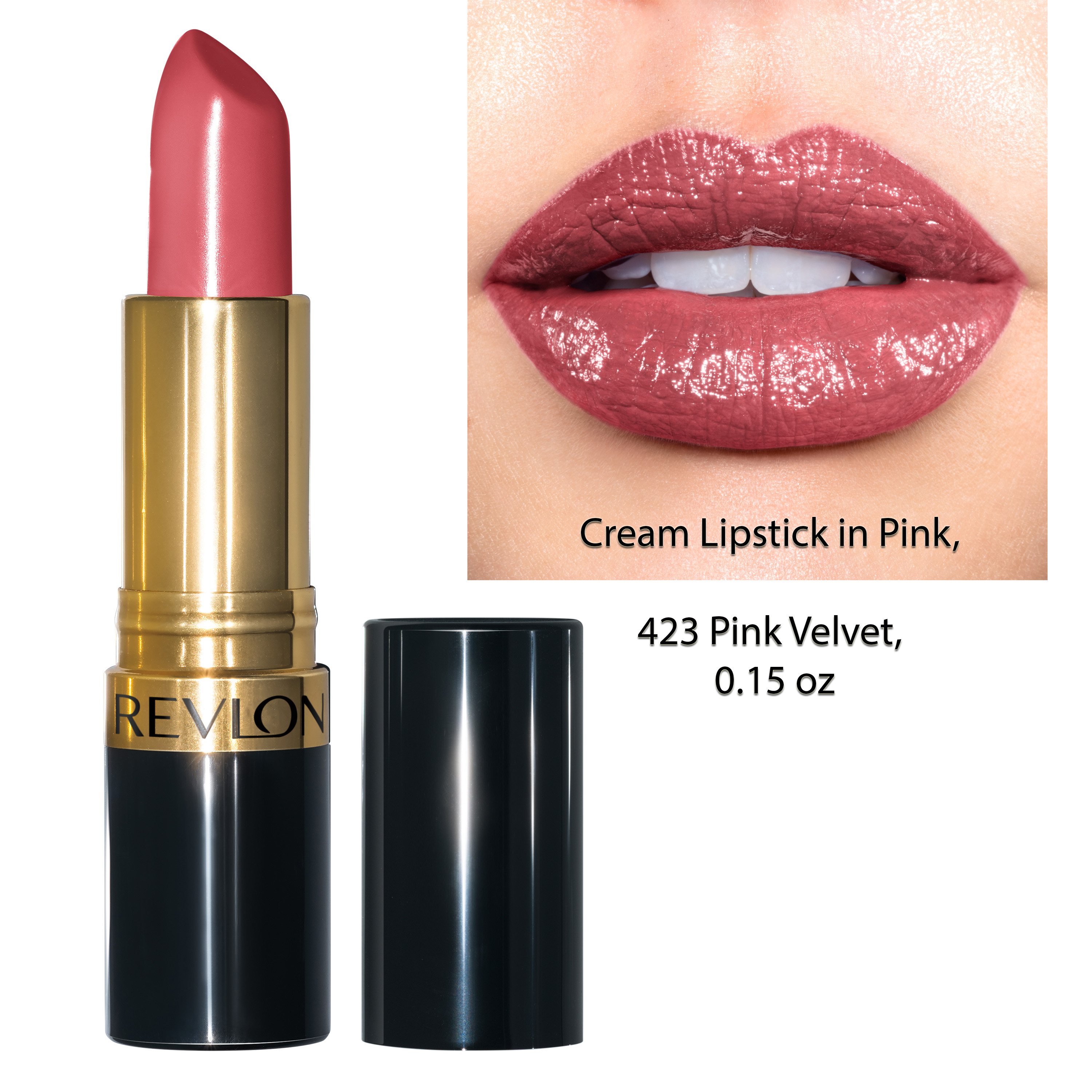 Son màu siêu dưỡng môi Revlon Super Lustrous Lipstick 4.2g- pink velvet 423