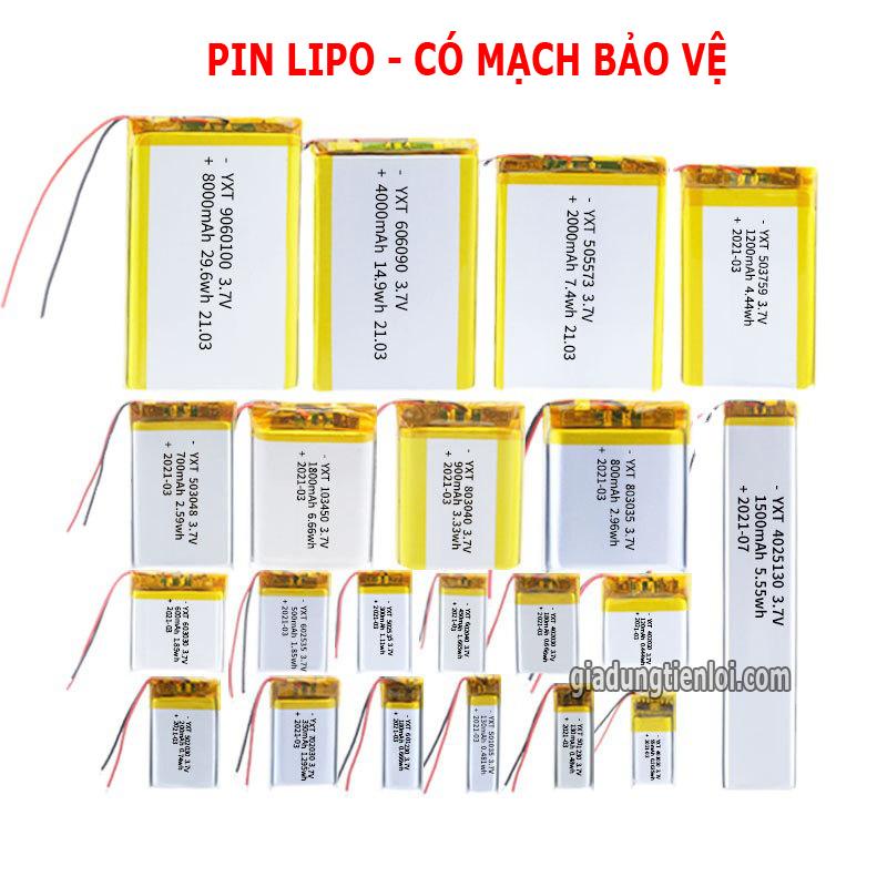 Pin sạc lipo polymer - pin lithium 3.7v