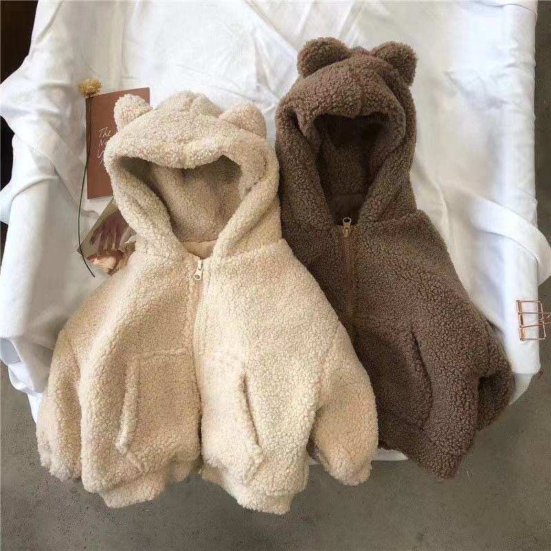 Áo dạ lông có mũ cho bé trai & bé gái( N00911 )