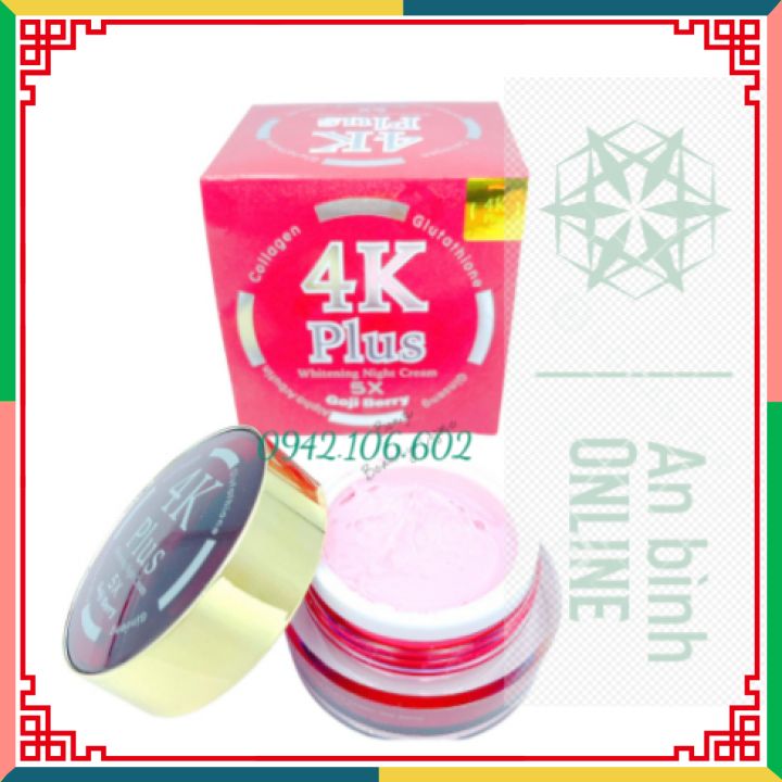 Kem dưỡng trắng da giảm mụn ban đêm 4k plus 5x goji berry màu đỏ thái lan