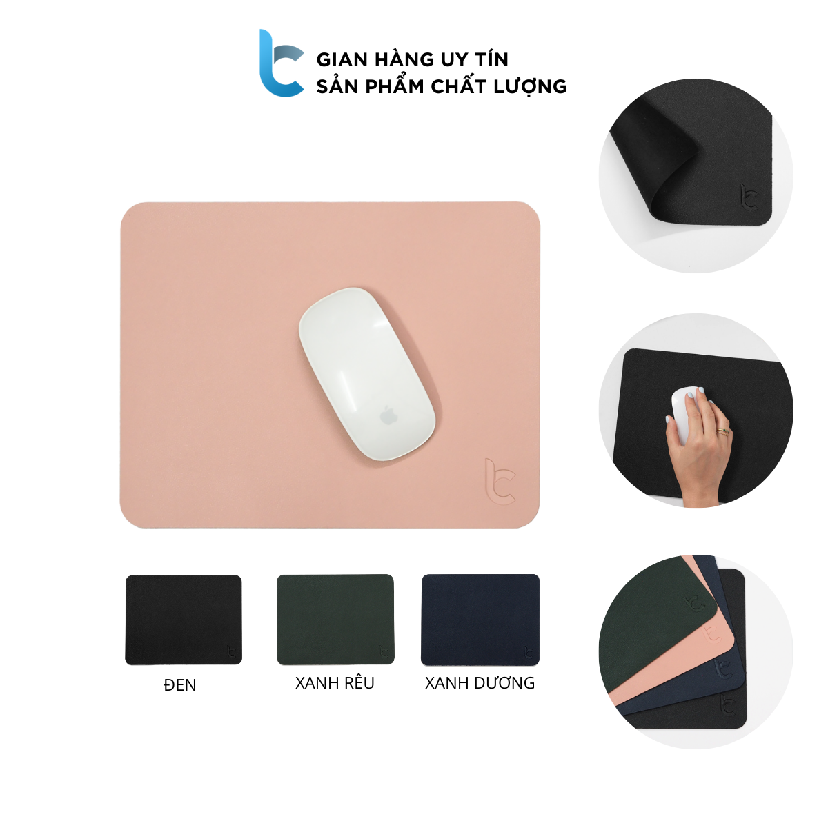 Miếng Lót Chuột Da Lucas Mouse Pad Cao Cấp Chống Nước, Mịn, Lì, Di Chuột Êm Mượt (27x21cm)
