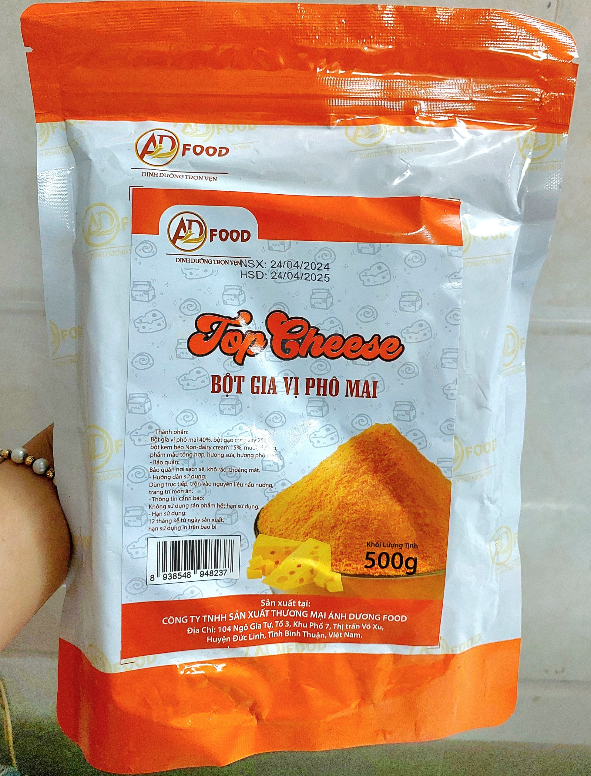 500g bột phô mai top cheese cao cấp_ màu cam, vị béo ngọt nhẹ, thơm đậm_titimart