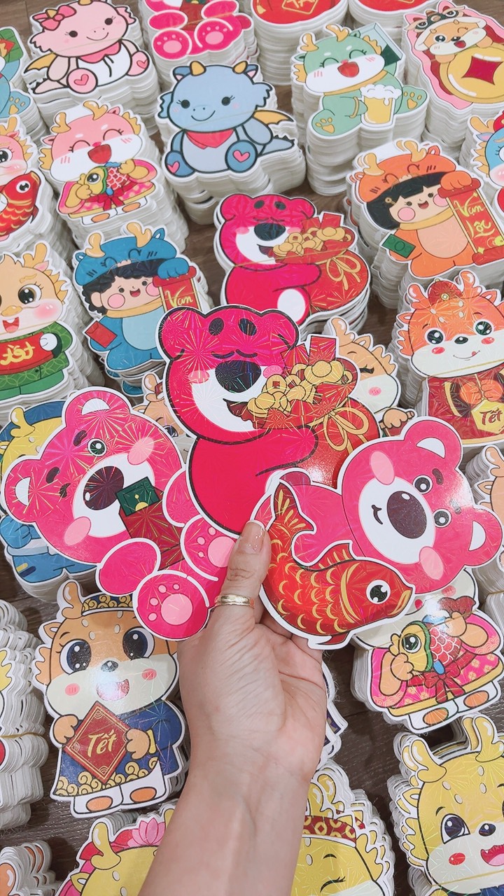 Combo 10 bao lì xì hoạt hình chibi 2024