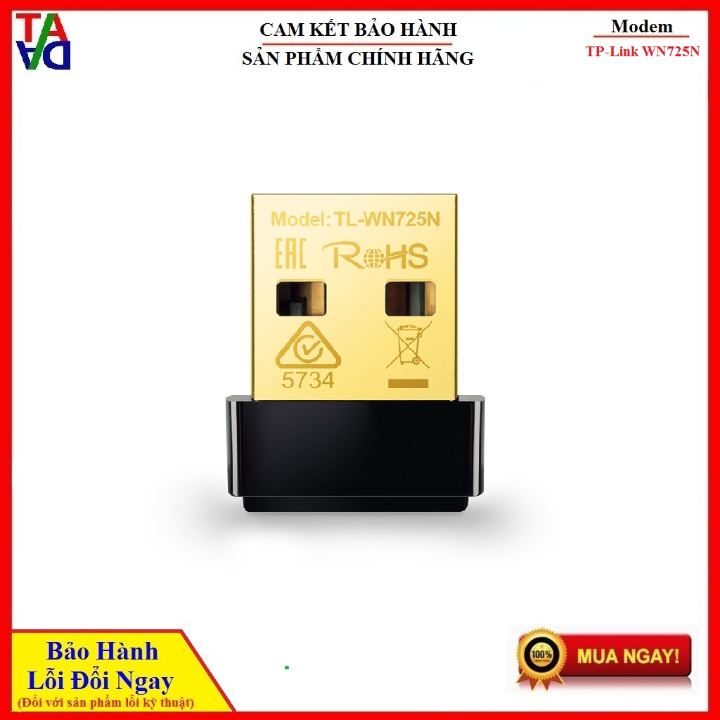 USB Thu Sóng WIFI TP-Link TL- WN725N Nano - Hàng chính hãng - Bảo hành 24 tháng 1 đổi 1