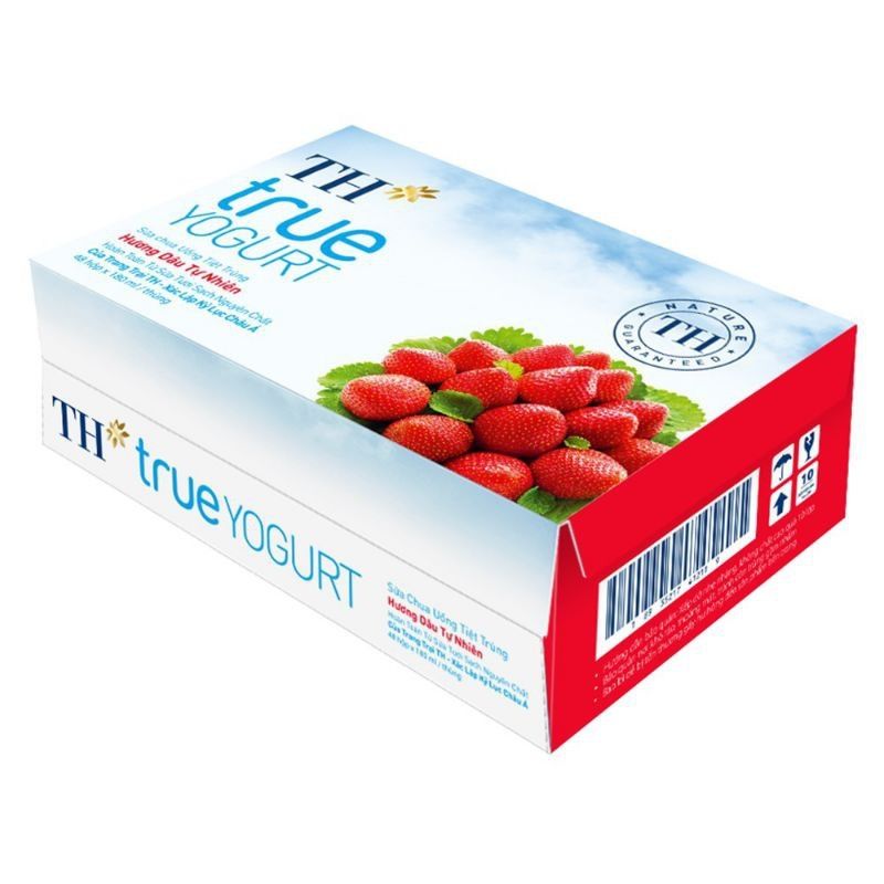 Thùng sữa chua uống tiệt trùng TH hương dâu