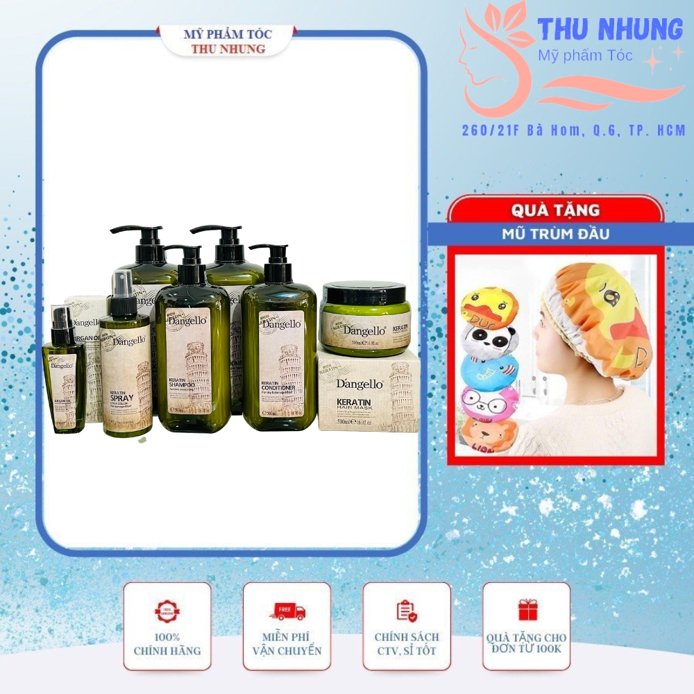Bộ dầu gội xả ủ dưỡng tóc d'angello keratin phục hồi giảm gãy rụng