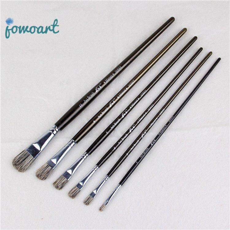 Jowoart 6 cái bộ hoa Cao cấp lợn lông lưỡi đỉnh cao sơn dầu cọ phù hợp với nghệ thuật tiếp liệu bút vẽ tranh bàn chải trong sơn 