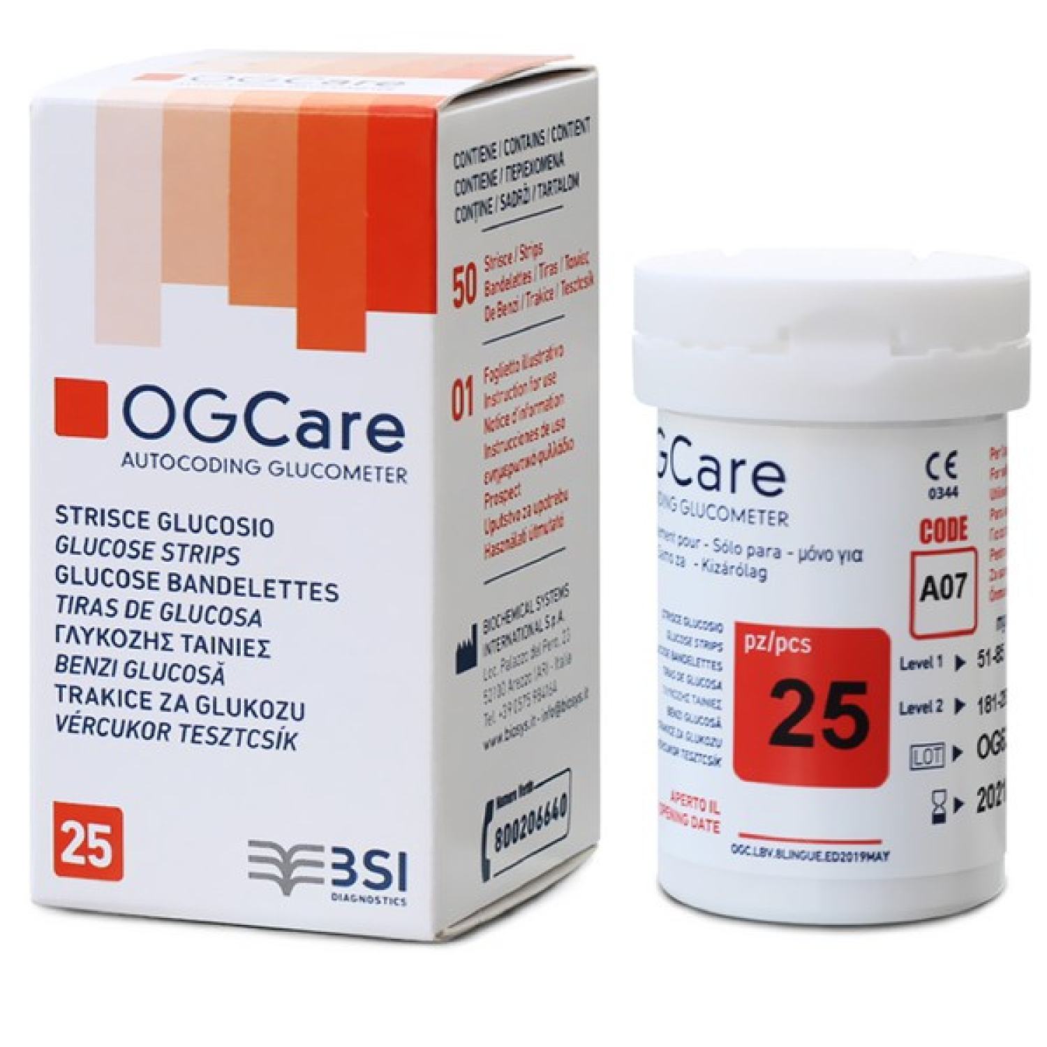 Que thử đường huyết ogcare 50 que, 25 que chính hãng. que đo đường huyết OGCARE.