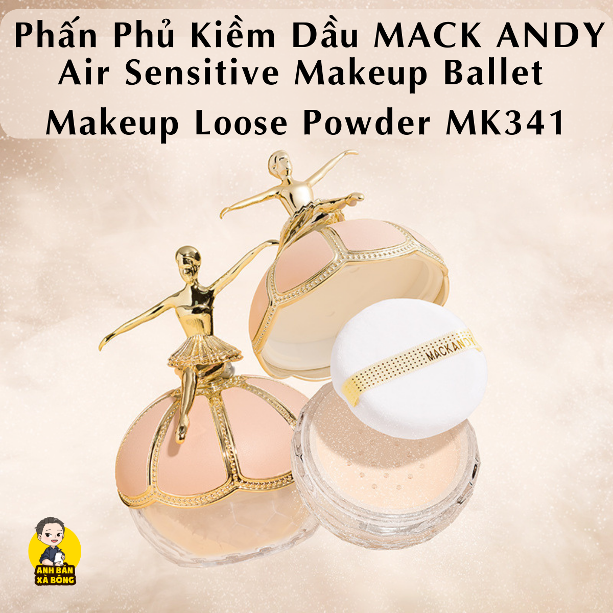 Phấn phủ kiềm dầu mack andy air sensitive makeup ballet makeup loose powder mk341