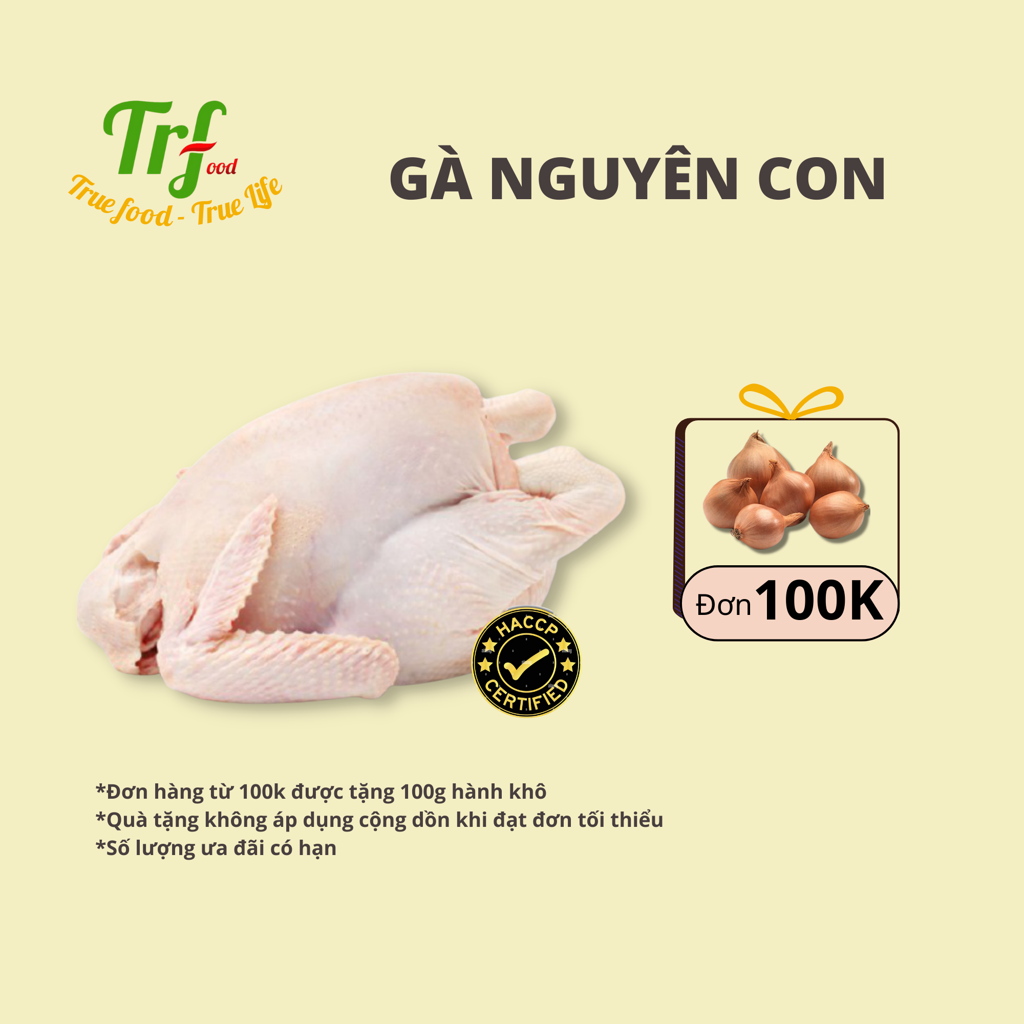 Gà dai nguyên con nhập khẩu Truefood 1.3 - 1.5kg