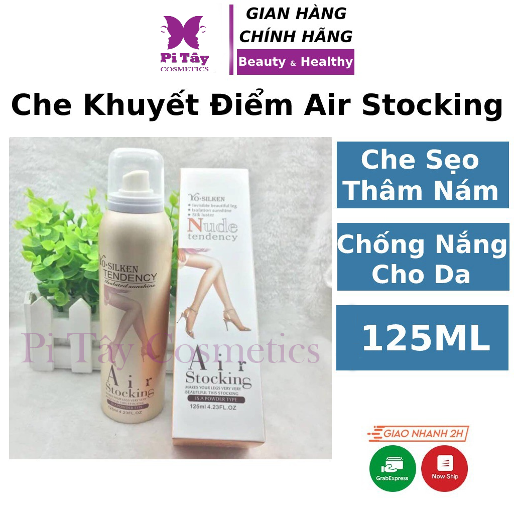 Kem che khuyết điểm tất phun Air Stocking 125ml che sẹo khuyết điểm lưng chân body toàn thân Hàn Quốc Pi Tây Cosmetics