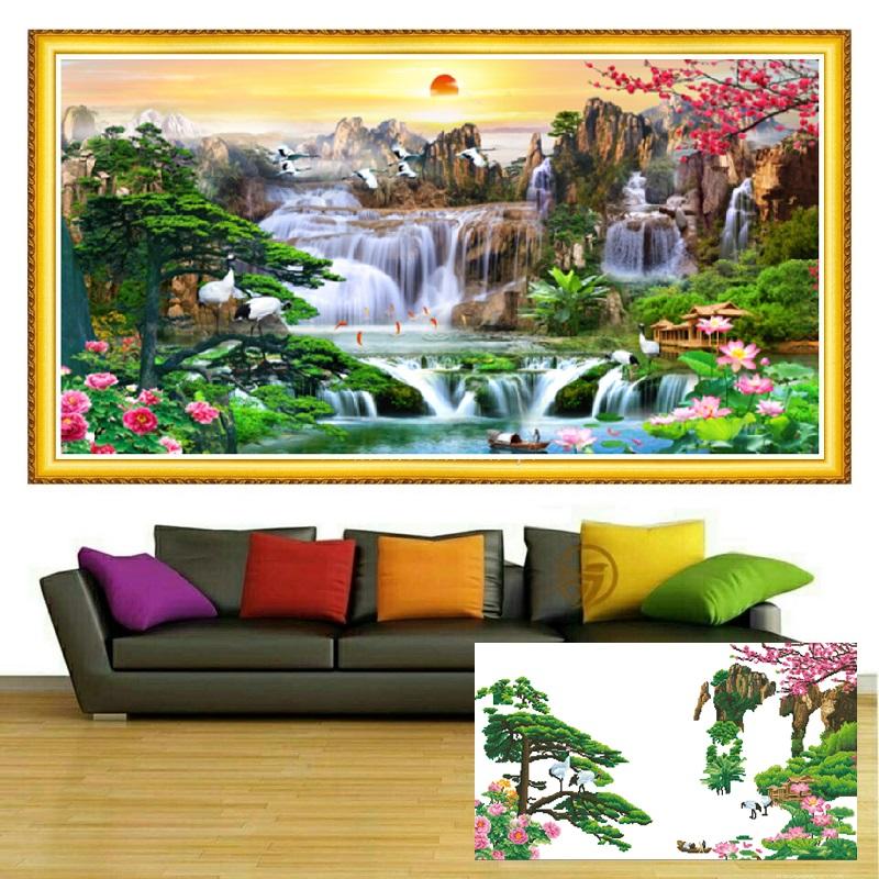 Tranh đính đá Phong cảnh - Tranh đính đá Sơn thủy hữu tình