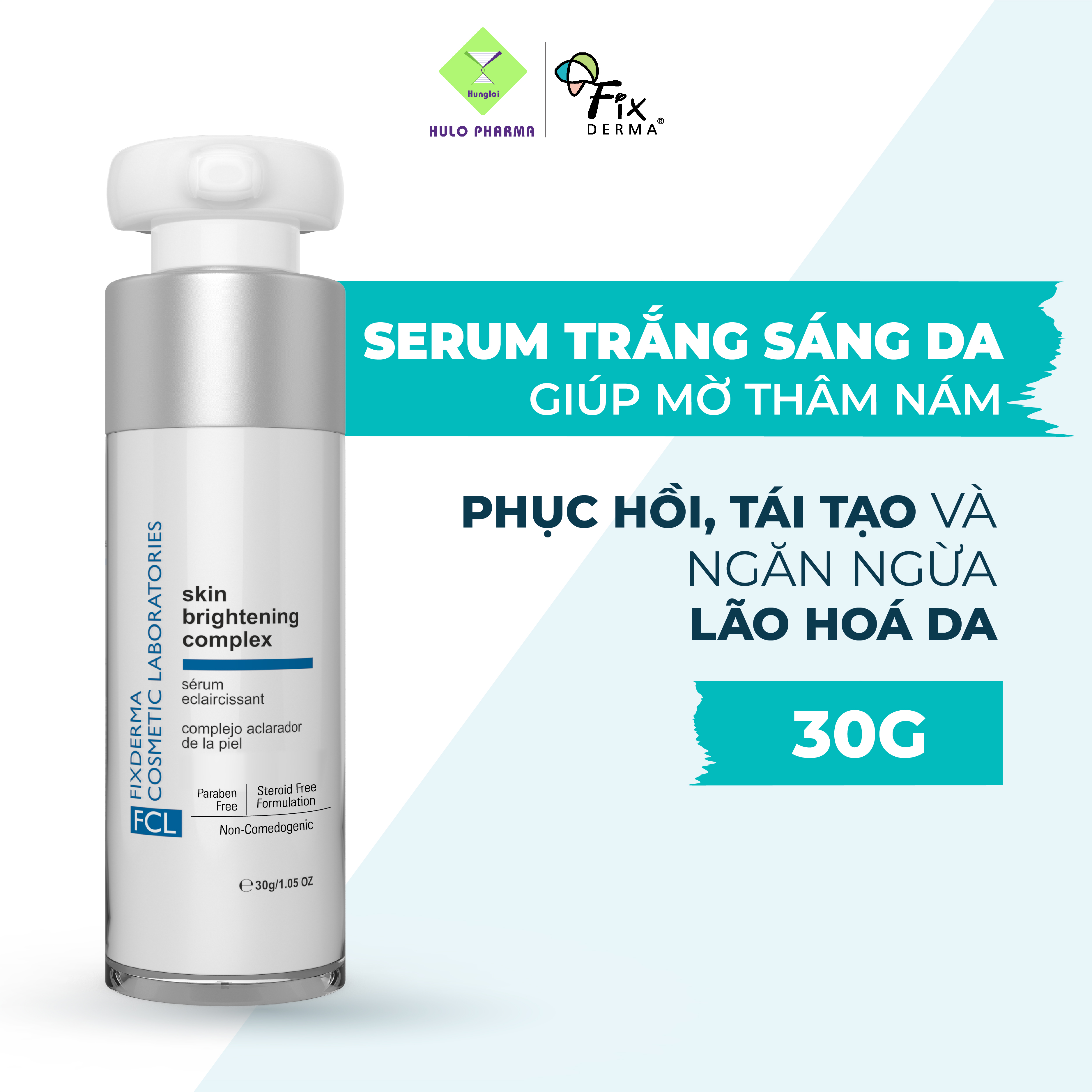 Serum Trắng Da Mờ Thâm Nám FCL Skin Brightening Complex Phục Hồi Và Tái Tạo Da Dưỡng Sáng Da Ngăn Lão Hóa 30g Hùng Lợi