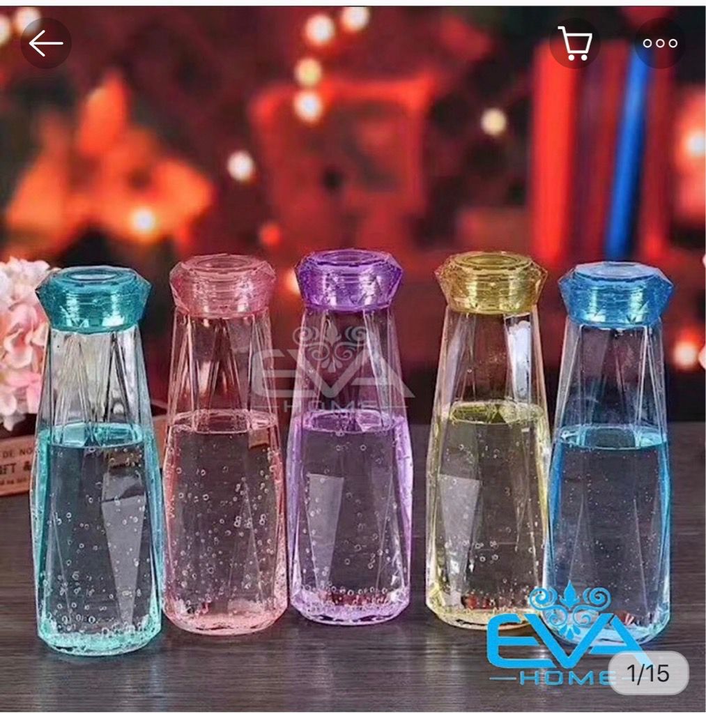Bình đựng nước thủy tinh kim cương kích thước 500ml dùng làm bình chứa hoặc trang trí tốt