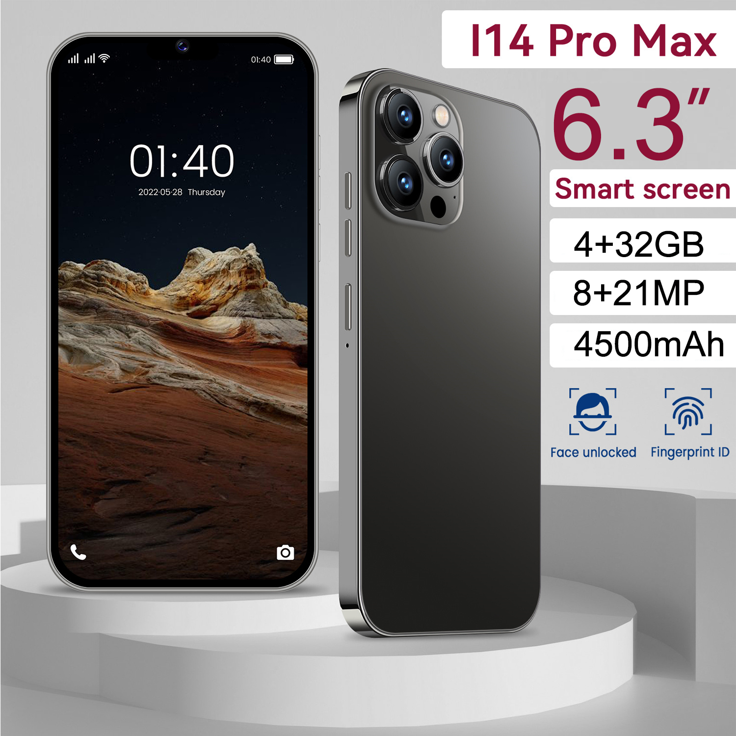phôn 14 pro max giá rẻ Full HD 6.6Inch Điện Thoại Di Động Bộ Nhớ Lớn 4+32GB Hai Thẻ Sim Camera HD 8+21MP Pin 4500mAh MỚI Sẵn Tiếng Việt chơi ngon lành Học Online đỉnh，giá rẻ học sinh
