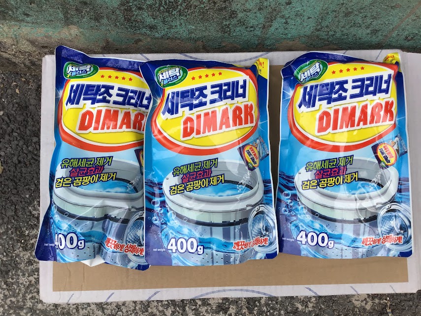 Combo 3 túi tẩy lồng máy giặt DIMARK 400g tẩy sạch vết bẩn trong lồng máy giặt