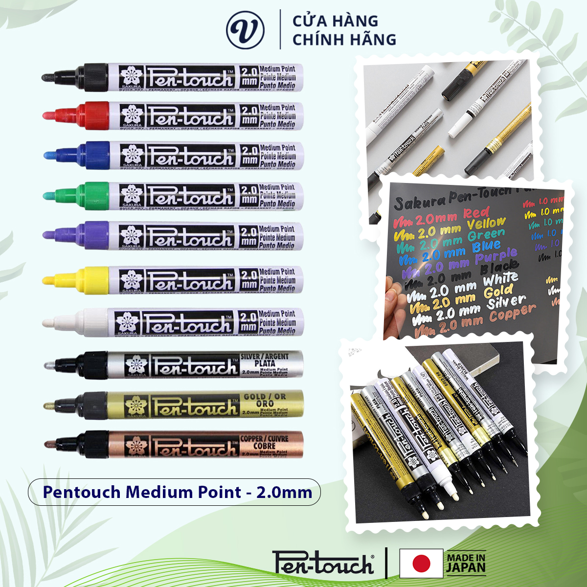 Bút sơn dầu vẽ đa chất liệu Sakura Pentouch - Medium Point 2.0mm