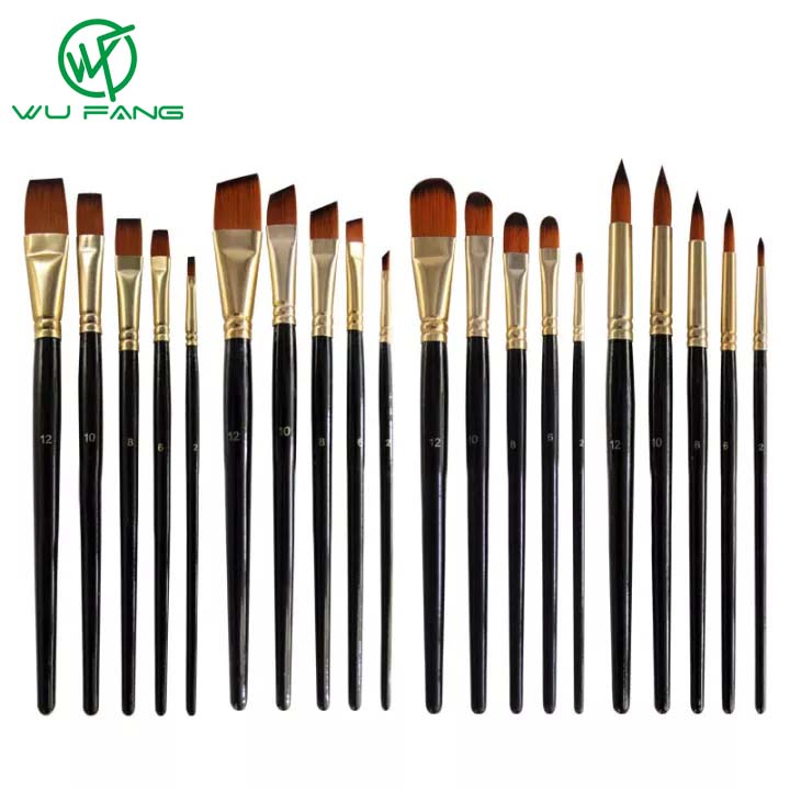 Bộ 5 Cọ Vẽ Nghệ Thuật Bằng Gỗ, Bút Vẽ Màu Nước, Sơn Dầu Acrylic, Bộ Cọ Vẽ Nghệ Sĩ, Lông Nylon Cầm Tay, Thân Thiện Với Môi Trường