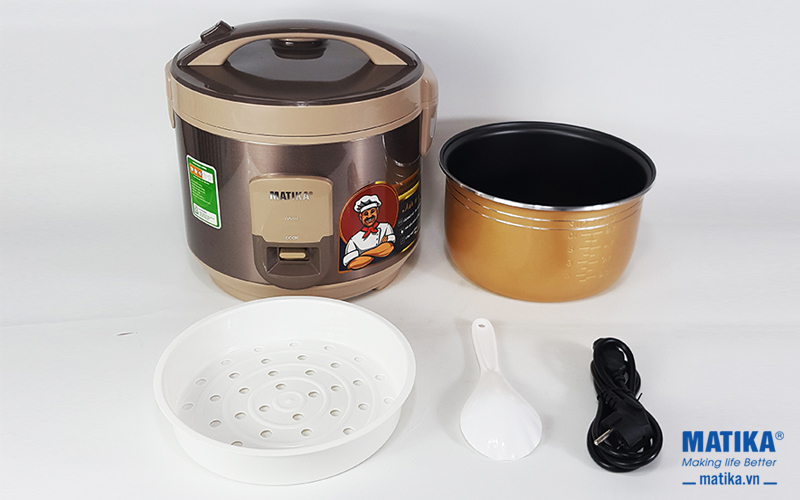 Nồi cơm điện matika mtk-rc1875 dung tích 1,8l công nghệ nhiệt độc đáo