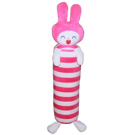 Gối ôm cho bé size lớn - hình Thỏ màu hồng trắng 60x20cm