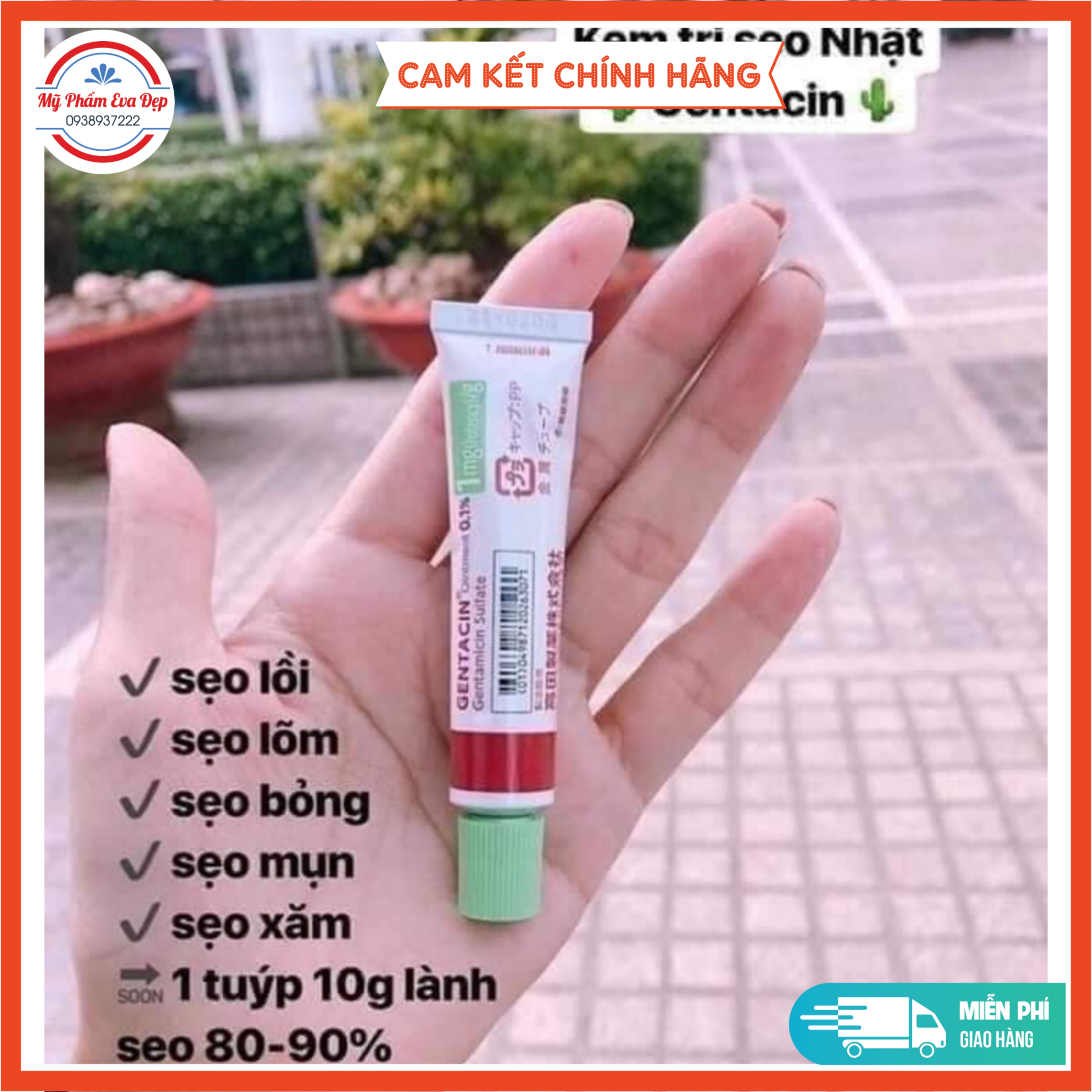 Eva Đẹp Kem Sẹo Gentacin Nhật Bản Tuýp 10g Chính Hãng