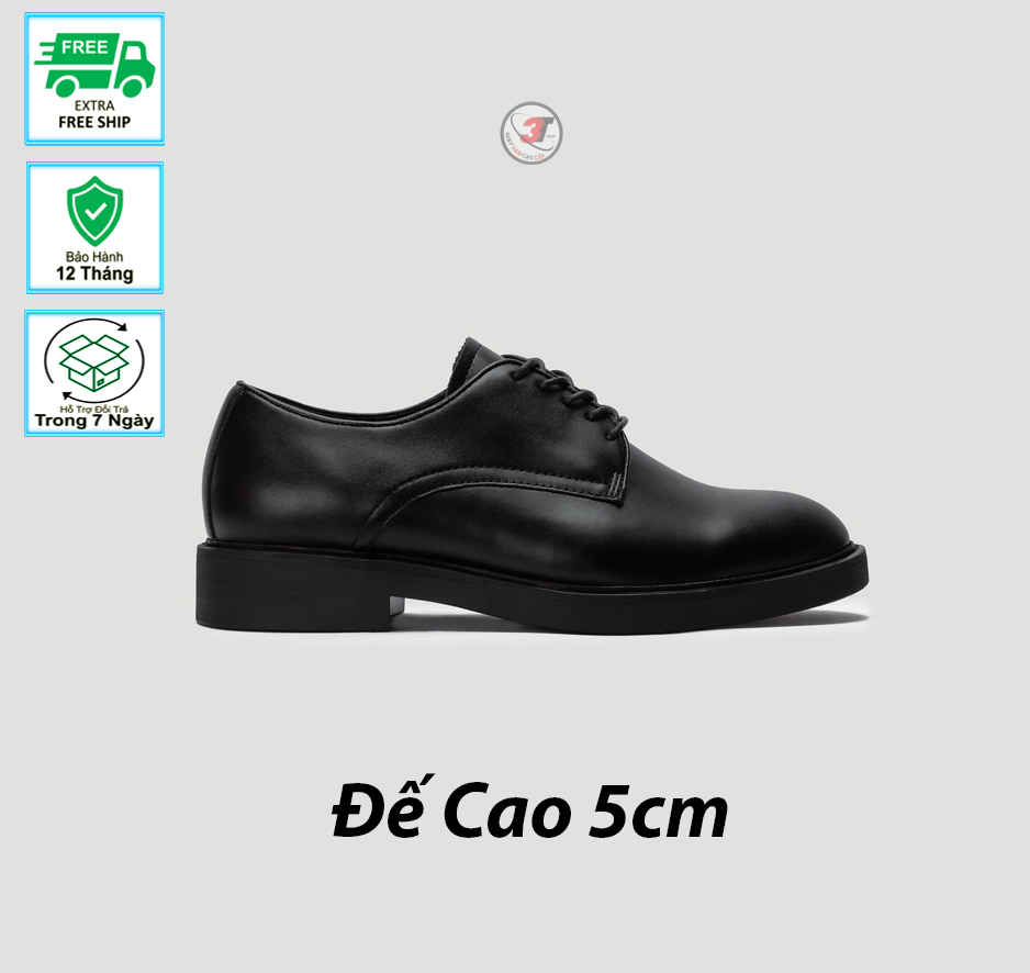  Giày Derby  Đen - giày tây tăng chiều cao  kiểu dáng Modern derby cho nam  Mẫu Thời Trang 