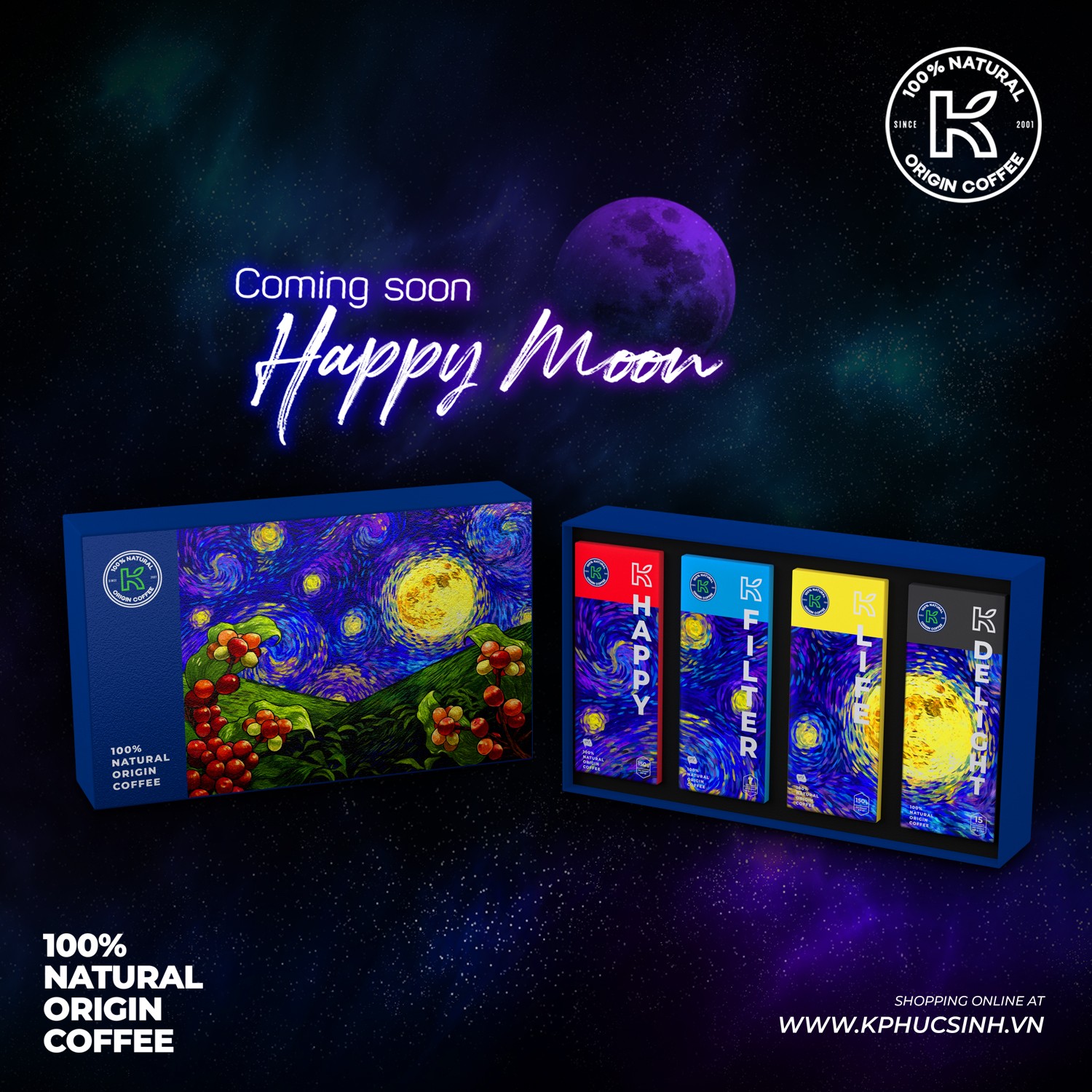 [HCM]K COFFEE Happy Life Box - Hộp Cà Phê quà tặng sang trọng ấn tượng