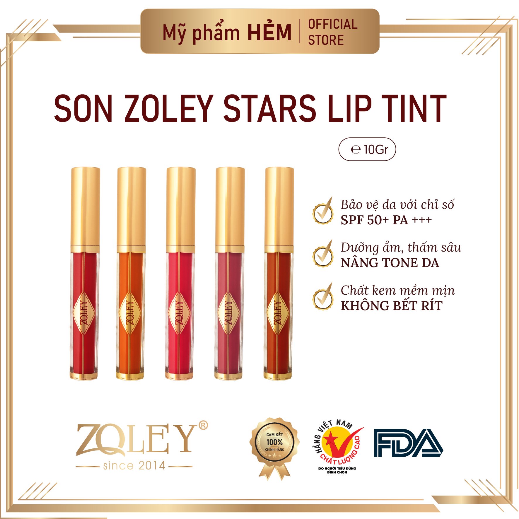 Son kem nhung zoley 5 màu cá tính - star lip tint