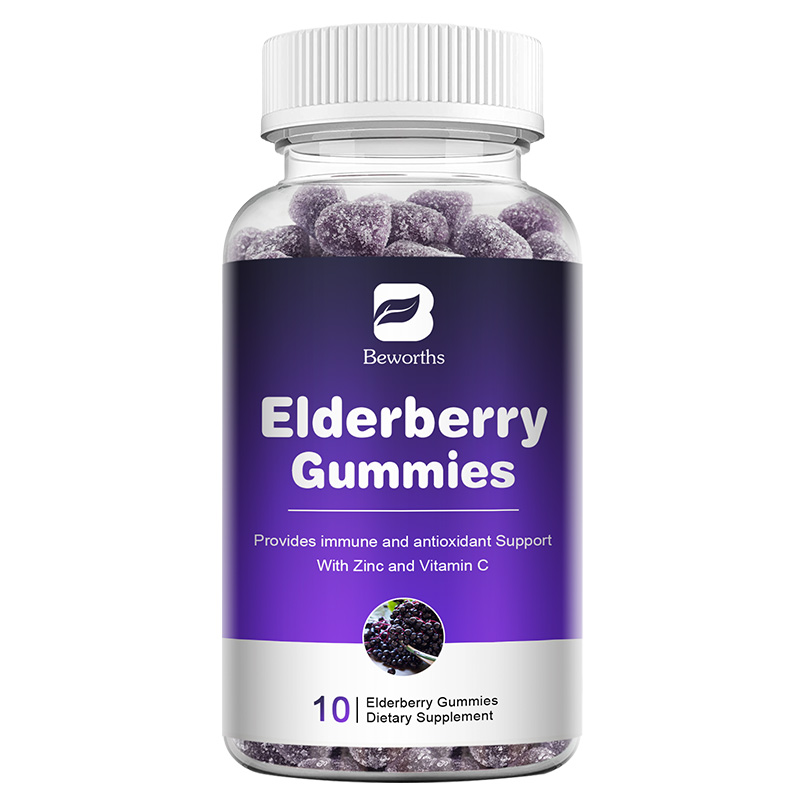 BEWORTHS Kẹo dẻo Elderberry với Vitamin C và Kẽm Cung cấp Hỗ trợ Miễn dịch & Chống oxy hóa Cân bằng Viêm cho Trẻ em Người lớn