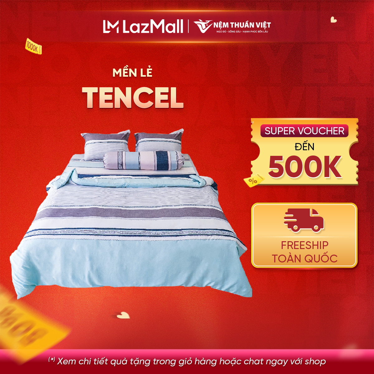 Chăn Mền Hè Chất Liệu Tencel Thuần Việt Cao Cấp Mịn Mát - Xanh Sọc TVM07 180x200