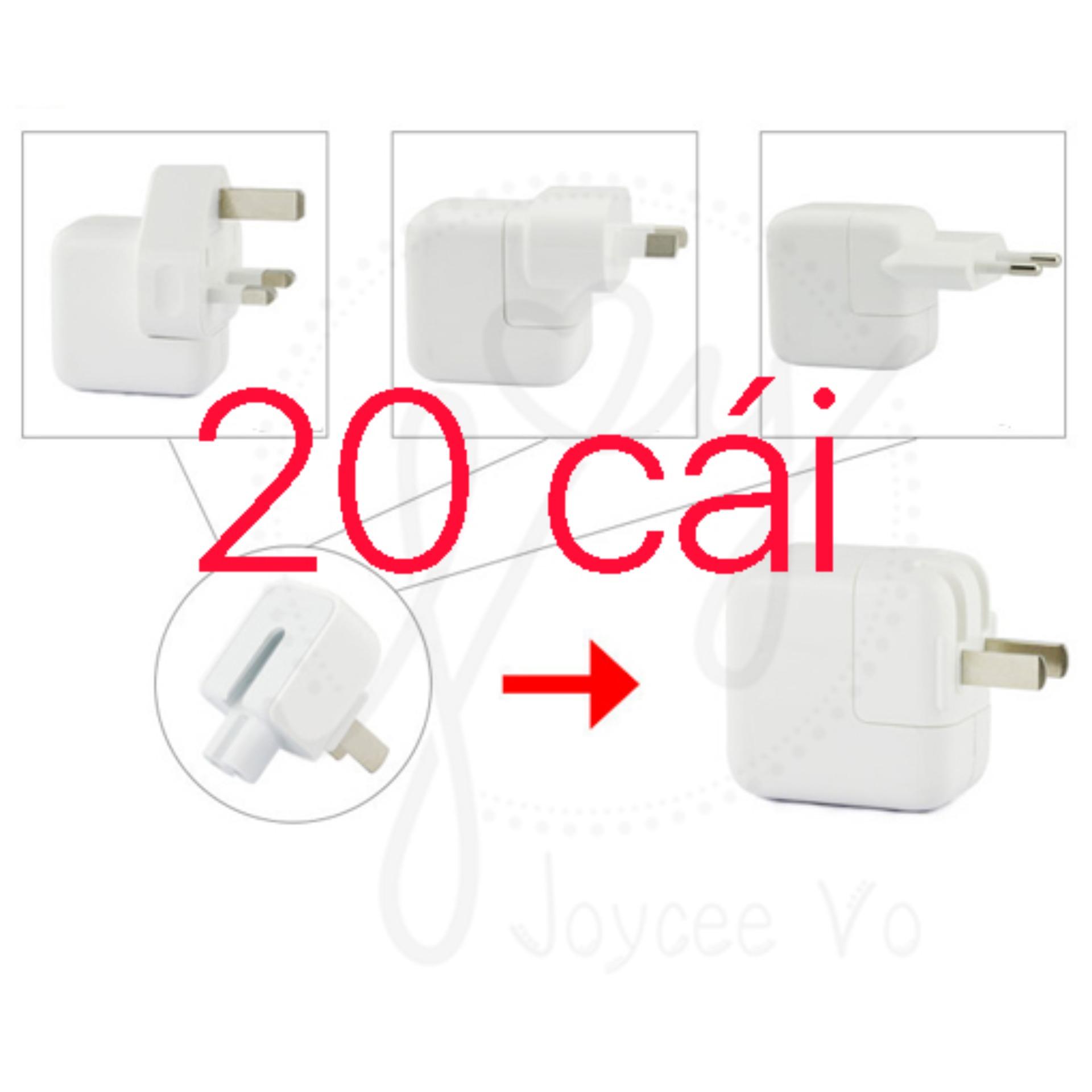 Combo 20 đầu cắm sạc điện 2 chấu gấp gọn cho ipad, macbook, iphone củ sạc lớn, mac mini 20b152