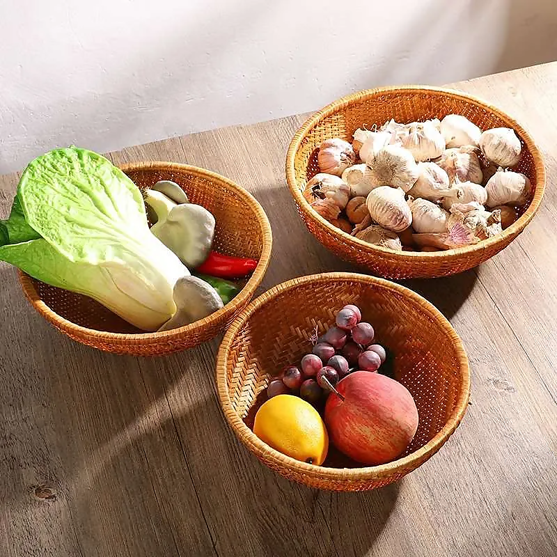Thúng tre nâu hun khói trang trí decor chụp ảnh