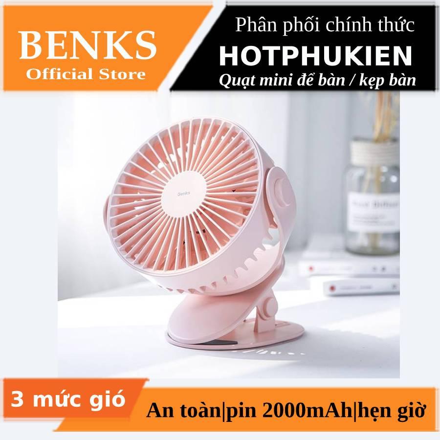 Quạt mini để bàn kiêm kẹp đa năng xoay 360 độ hiệu Benks F13 trang bị 3 chế độ làm mát và chế độ hẹn giờ hoạt động - Phân phối bởi Hotphukien