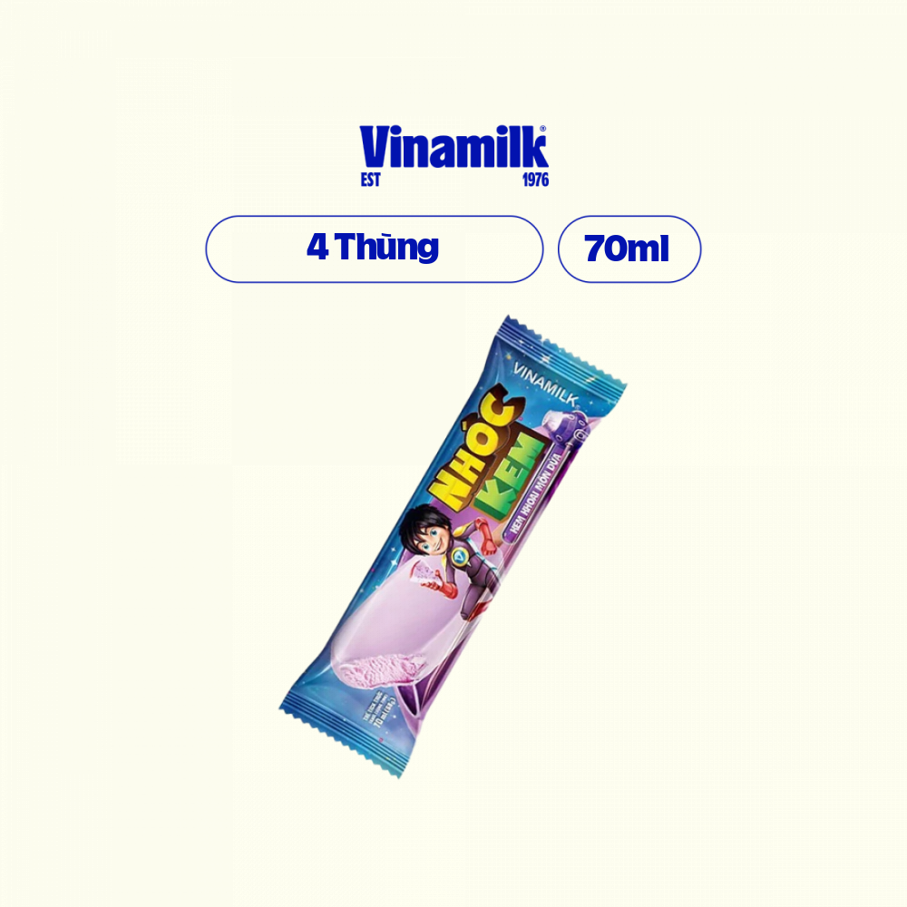 4 thùng nhóc kem vinamilk khoai môn dừa - que 70ml