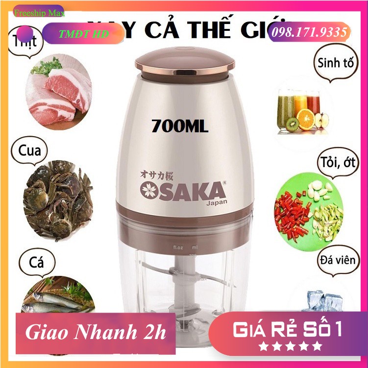 Máy xay đa năng osaka nắp đồng,xay đá, xay sinh tố, xay thịt, xay mọi loại thực phẩm, nhỏ gọn, tiện dụng