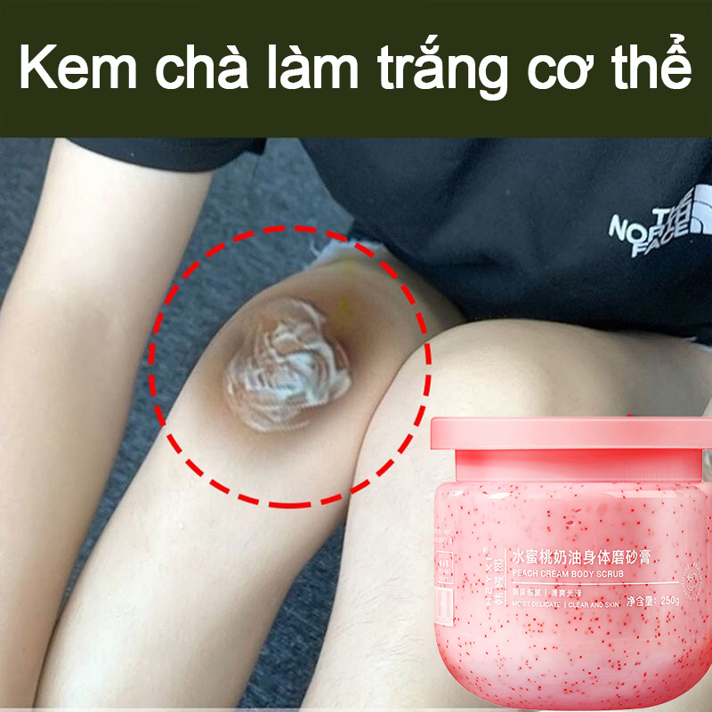 Kem tẩy tế bào chết tẩy tế bào chết body sữa tắm tẩy tế bào chết Kem chà cơ thể kem sữa đào kem tẩy da chết dạng kem loại bỏ lớp sừng sâu 250g tẩy da chết, da gà, trắng mịn da cho làn da sáng mịn và đều màu hơn
