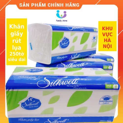 Khăn giấy ăn rút lụa Silkwell siêu dai mềm mịn 250 tờ - 36 gói/thùng