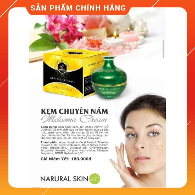 Kem nám, sạm, tàn nhang, tái tạo da hư tổn huỳnh đỗ 25g