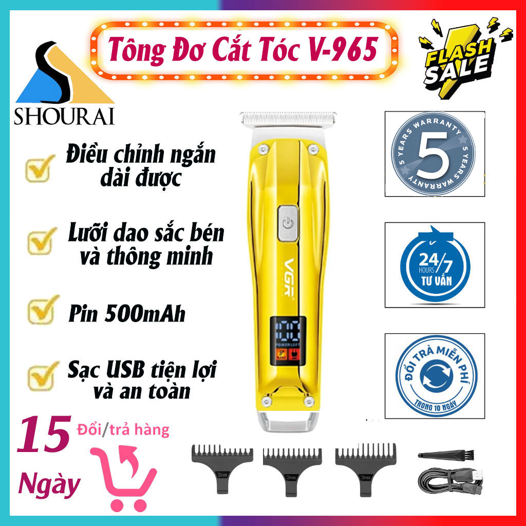 Vgr tông đơ cắt tóc điện, máy cắt tóc không dây, tông đơ cắt tóc sạc di động, tông đơ cắt tóc cho nam chuyên nghiệp v-956