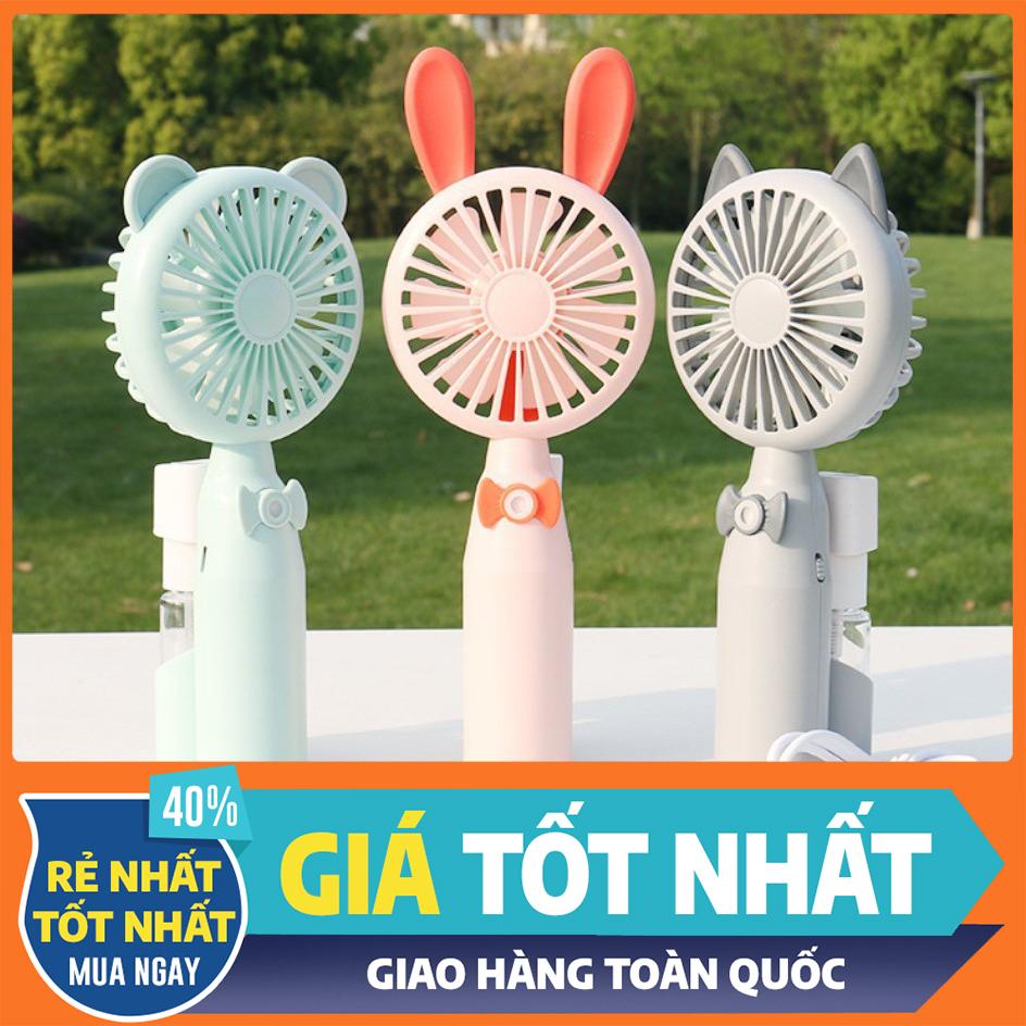 Quạt Phun Sương Cầm Tay Mini - Quạt Cầm Tay Mini Có Tích Hợp Phun Sương Cực Mát Siêu Dễ Thương Có Thể Dựng Đứng Được
