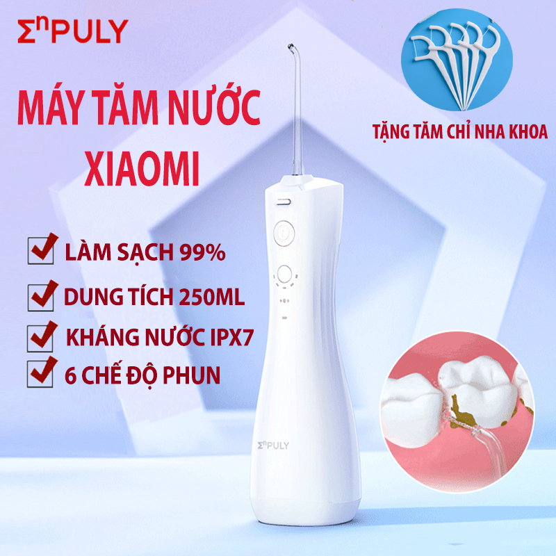 Máy Tăm Nước ML8 mini pin 30 ngày, Dung tích lớn 250ML, chống nước IPX7, áp suất nước 140PSI, 2 vòi
