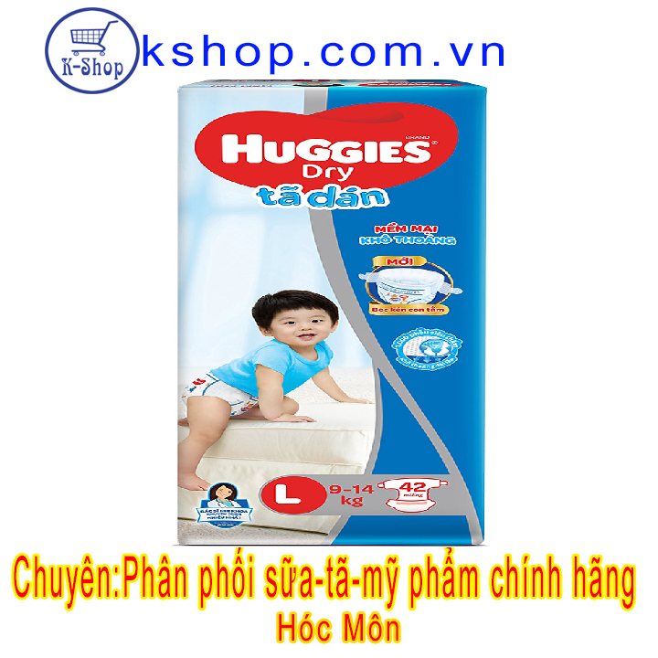 Tã dán Huggies Dry L -Mẫu Mới bọc kén con tằm