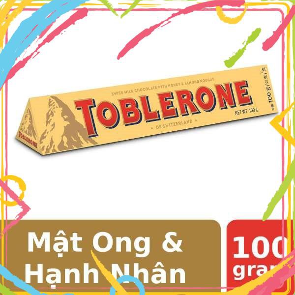 Thanh socola sữa mật ong và hạnh nhân toblerone 100g